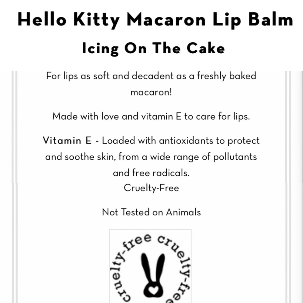 NEW! Limited Ed. The Crème Shop Hello Kitty Macaron Lip Balm Icing On The Cake - Picture 6 of 7